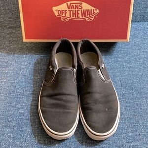Vans Asher Black Slip on shoes sz 11